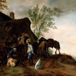 Halt of Cavaliers at an Inn